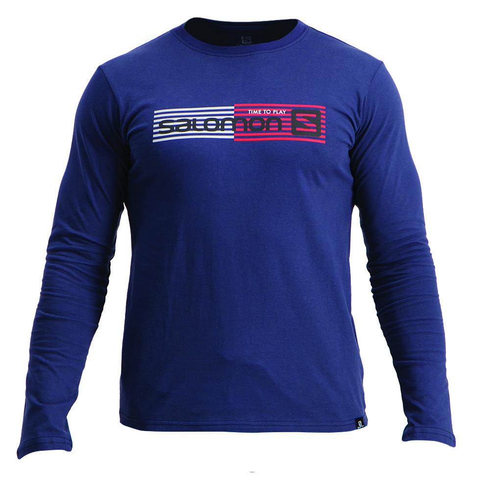SALOMON JOEY LS M Philippines - Men's Tops - Navy | 419726-GCE